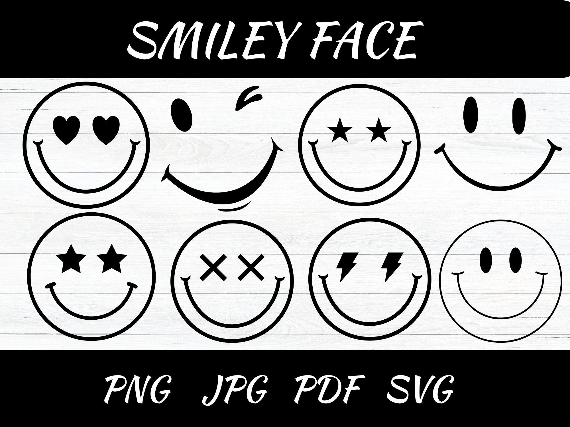 Smiley Face SVG Bundle: Smiling Faces Cut Files (instant Download) - Etsy