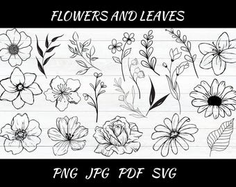 Wildflower SVG Bundle: Floral Cut Files (Digital Print)