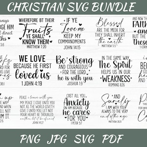 Bible Verse SVG Bundle: Christian Scripture Quotes (Digital Download)