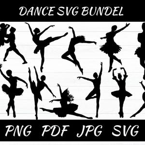Dance SVG Cut File for Cricut, Dancers Svg, Dancer Silhouettes svg, Dance Team Svg, Dancer Clipart, Instant Download Dance Silhouette SVG
