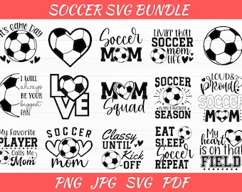 Soccer Mom SVG Bundle: Heart, Ball, Life - Cricut Ready (Digital Download)
