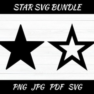 Star SVG Files: Star Outline Vector Clipart (Digital Download)