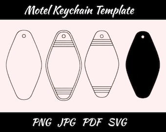 Retro Motel Keychain Template: Cricut Silhouette Cut File (Digital Download)