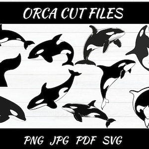 Orca Cut Files - SVG, PNG, JPG - Commercial Use, Digital Cut File, Orca Clipart, Digital Download, Instant Download, Killer Whale, Orca Svg