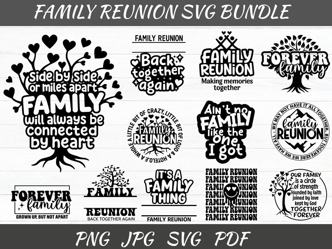 Family Reunion SVG Bundle: Tree, Vacation, Shirt Cut Files - Etsy
