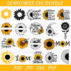 Pacote SVG de Girassol: Clipart Pronto para Cricut (Download Digital)