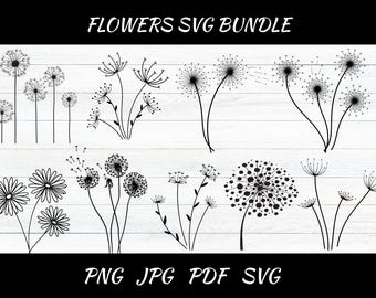 Wildflower SVG Bundle: Floral Cut Files (Digital Print)