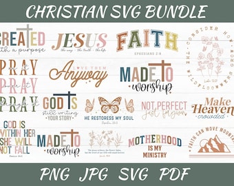 Christian SVG Bundle: Bible Verse Quotes for Cricut (Digital Download)
