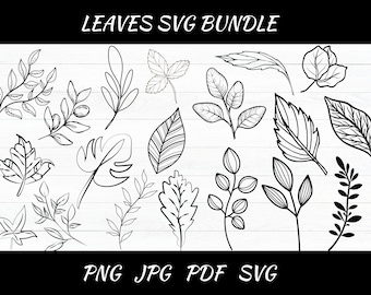 Flower & Leaf SVG Bundle: Wildflower Cut Files (Digital Print)