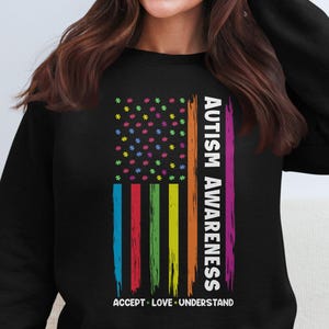 Autism Awareness American Flag Puzzle Piece Art (300DPI PNG)