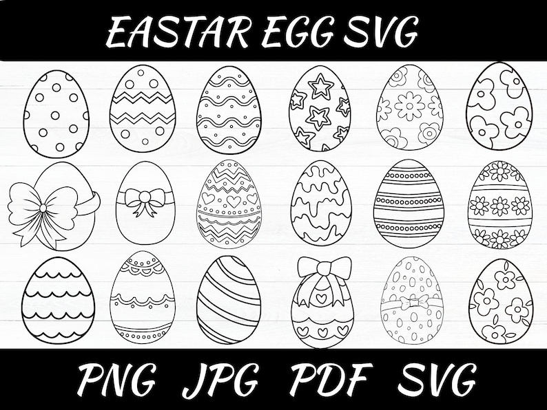 Easter Egg Bundle SVG | Easter 2025 Cut Files | Easter Egg Silhouette ...