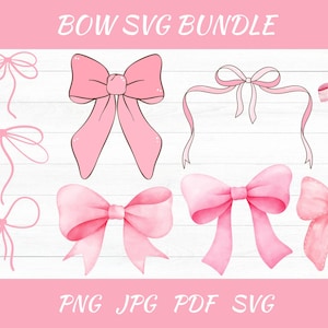 Bow Svg Bundle, Wavy Borders Svg, Christmas Bow Frame, Hand Drawn Frames, Ribbon Bow Svg, Layered Bow Svg, Bow Tie Svg, Hair Bow Svg Bundle