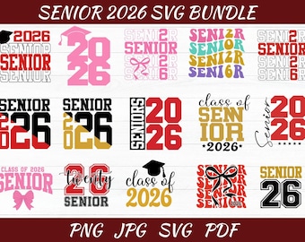 Senior 2026 SVG Bundle: Graduation Class Design (Digital Download)