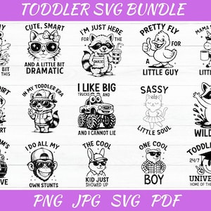 Toddler Svg Bundle - Funny Toddler Shirt Svg - In My Toddler Era Svg - Sassy Kids Shirt Svg - One Cool Boy Svg - Toddlerhood University svg