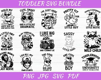 Funny Toddler SVG Bundle: Sassy Kids Shirt Designs (Digital Download)