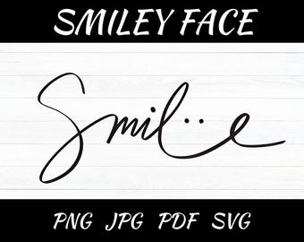 Smile Face SVG: Happy Emoji Cut File (Digital Download)