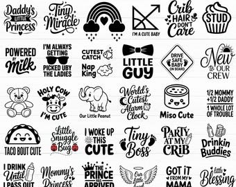 Baby Svg Bundle - Baby Shower Svg - Newborn Svg Bundle - Baby Quote Bundle - Cute Baby Saying Svg - Funny Baby Svg - Baby Boy Girl Svg
