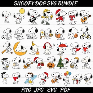 Snoopy and Charlie Brown SVG Bundle: Peanuts Comic Clipart (Digital Download)