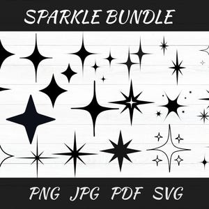 Sparkle Stars SVG Bundle: Bright Star Clipart (Digital Download)