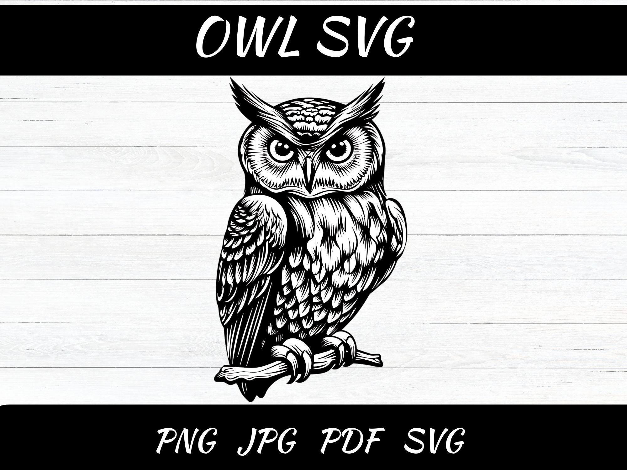 Owl SVG, Owl PNG, Owl Vector, Owl Silhouette - digital download svg, dxf, png, pdf, svg files for cr