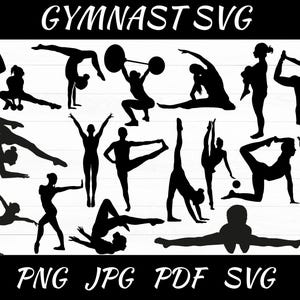 Turnster silhouet SVG: Tumbling & cheerleading gesneden bestanden (direct downloaden)