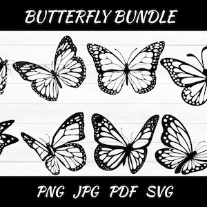Bundle papillon - SVG, PNG, JPG - fichier de coupe papillon, fichier de coupe numérique, papillon Svg, téléchargement numérique, fichiers pour Cricut, prêt à découper
