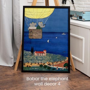 Babar the Elephant Wall Decor Canvas - Nursery set of 9 Printable All Art, Nursery Decor - Kids Bedroom Wall Nursery Decor - Baby Gift