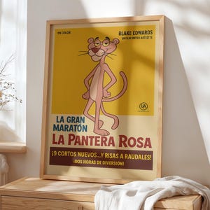 Póster de la película La Pantera Rosa, póster vintage de La Pantera Rosa, decoración retro de películas, póster vintage de La Pantera Rosa, póster clásico de La Pantera Rosa.