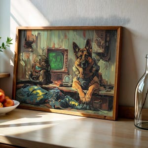 Pôster de Fallout, arte de parede emoldurada em estilo retrô, designs de Desert Ranger, Brotherhood of Steel e Nuka Break