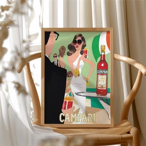 Campari Aperatif 6 Different Printtable Canvas, Food & Drink GIFT, Kitchen Decor