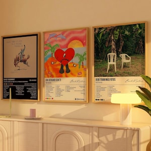 3 Different Un Verano Sin Ti and Debi Tirar Mas Fotos Bad Bunny Album Poster, Modern Wall Art Decor, Latin Music Inspired Print