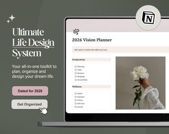 Digital Planner 2026 | Aesthetic Notion Templates Life Planner 2026 All In One Planner 2026 Goal Daily Planner Future Life Planning Workbook