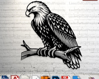 Amerikanischer Adler SVG DXF: Laser geschnitten CNC-Datei (Digitaler Download)