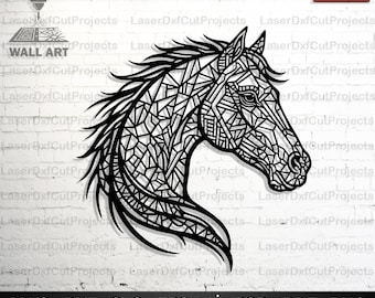 Horse Head Wall Art: Laser Cut CNC Design (Digital Download)