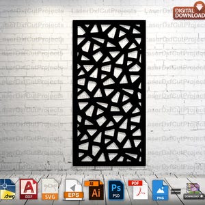 Laser Cut Panel DXF SVG | Geometric Door Panel | Unique CNC Wall Art | Wood Metal Screen | Best-Selling Decorative Design