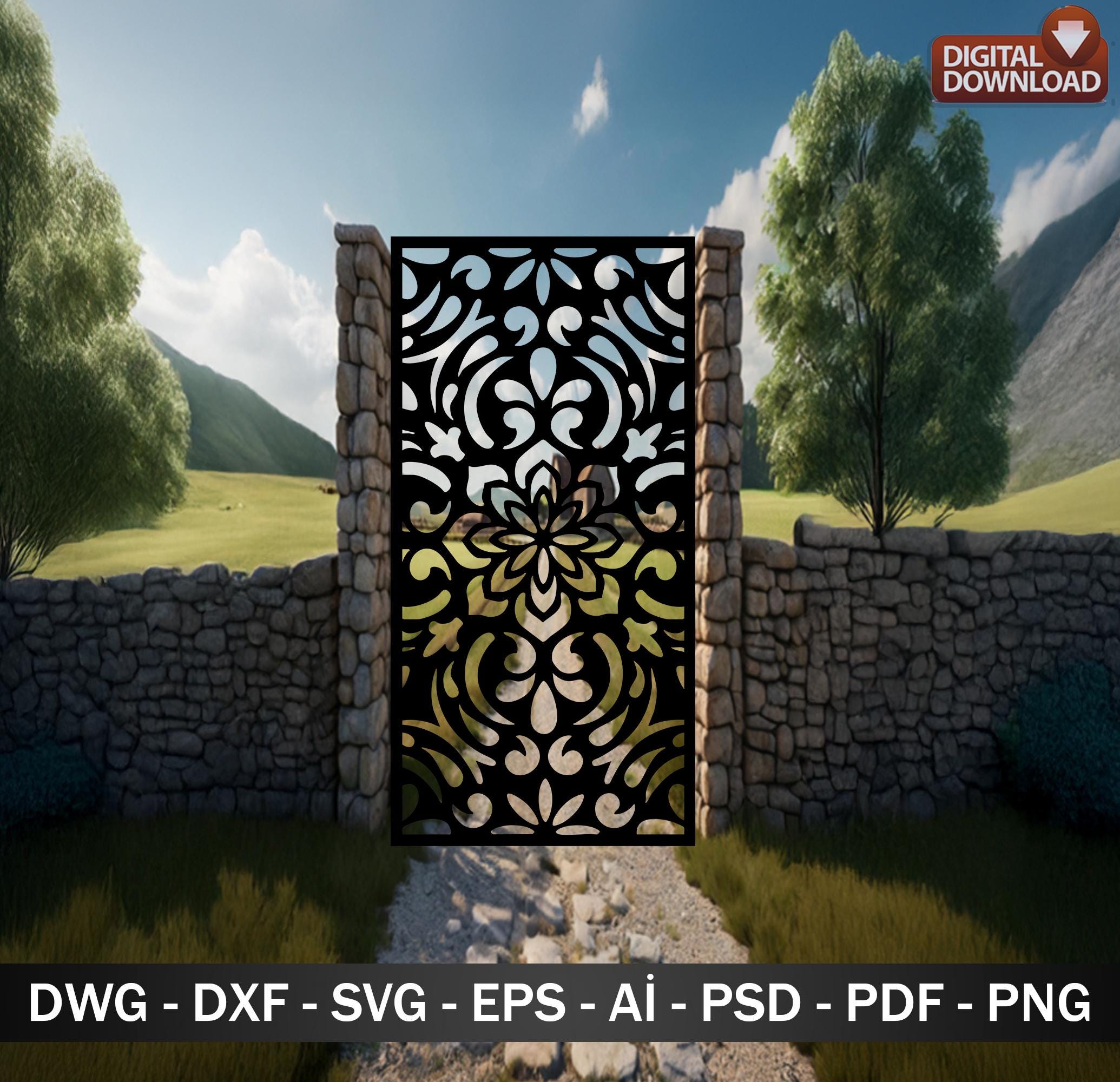 Gate Grill Vector Leaf Pattern Gate Grill Panel Designs: CNC Laser Cut Vector Files - Etsy