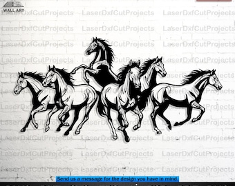 Multiple Horse Designs DXF File – Variety Horse Wall Art for Laser Cutting