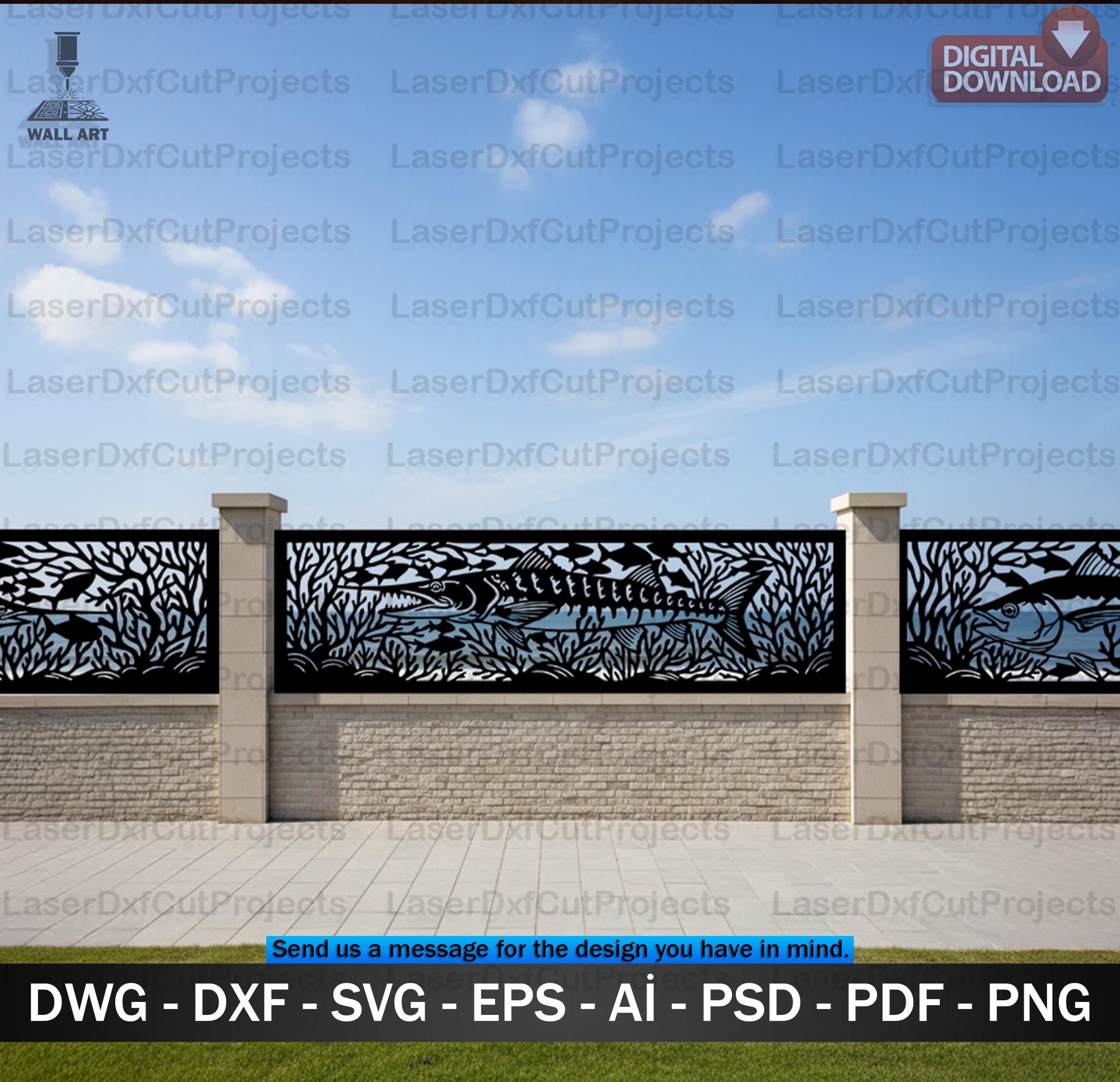 Fishing Panels SVG DXF – Fish Scene Laser Cut File for CNC, Plasma ...