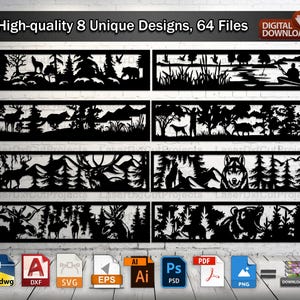 CNC Wildlife Art Files – SVG DXF Download for Metal Fence and Wall Panels