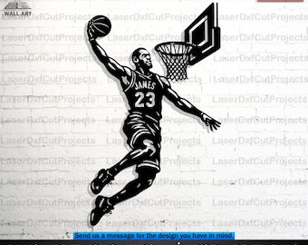 LeBron James SVG DXF – Laser Cut Metal Wall Art Digital File for CNC