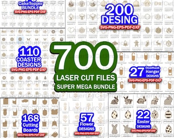 Laser Cut Mega Bundle SVG: 700+ CNC Files (Digital Download)