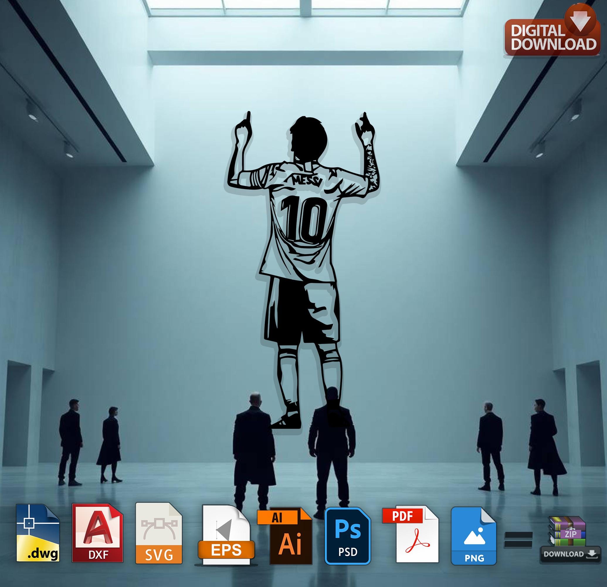 Lionel Messi SVG DXF: Laser Cut CNC Vector File (digital Download) - Etsy