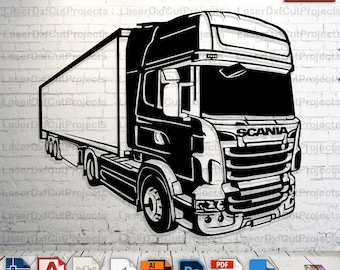 Scania Truck Laser Cut File: CNC Wall Art Decor (Digital Download)