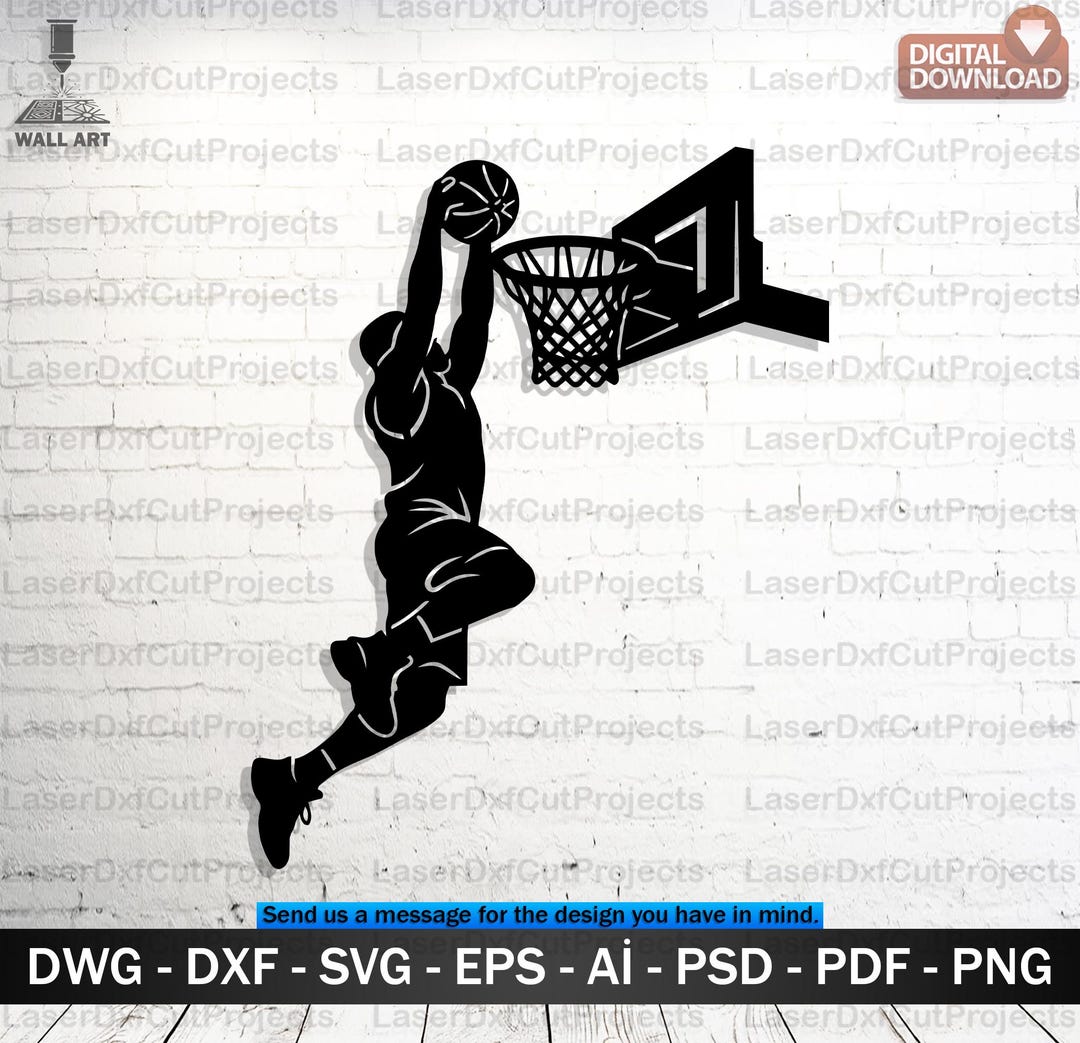 Basketball Dunk SVG DXF – Laser Cut CNC Wall Art Digital File - Etsy
