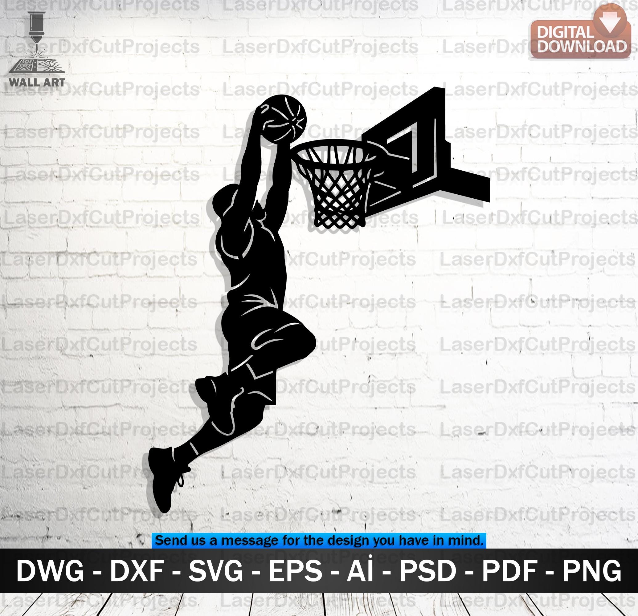 Basketball Dunk SVG DXF – Laser Cut CNC Wall Art Digital File - Etsy ...