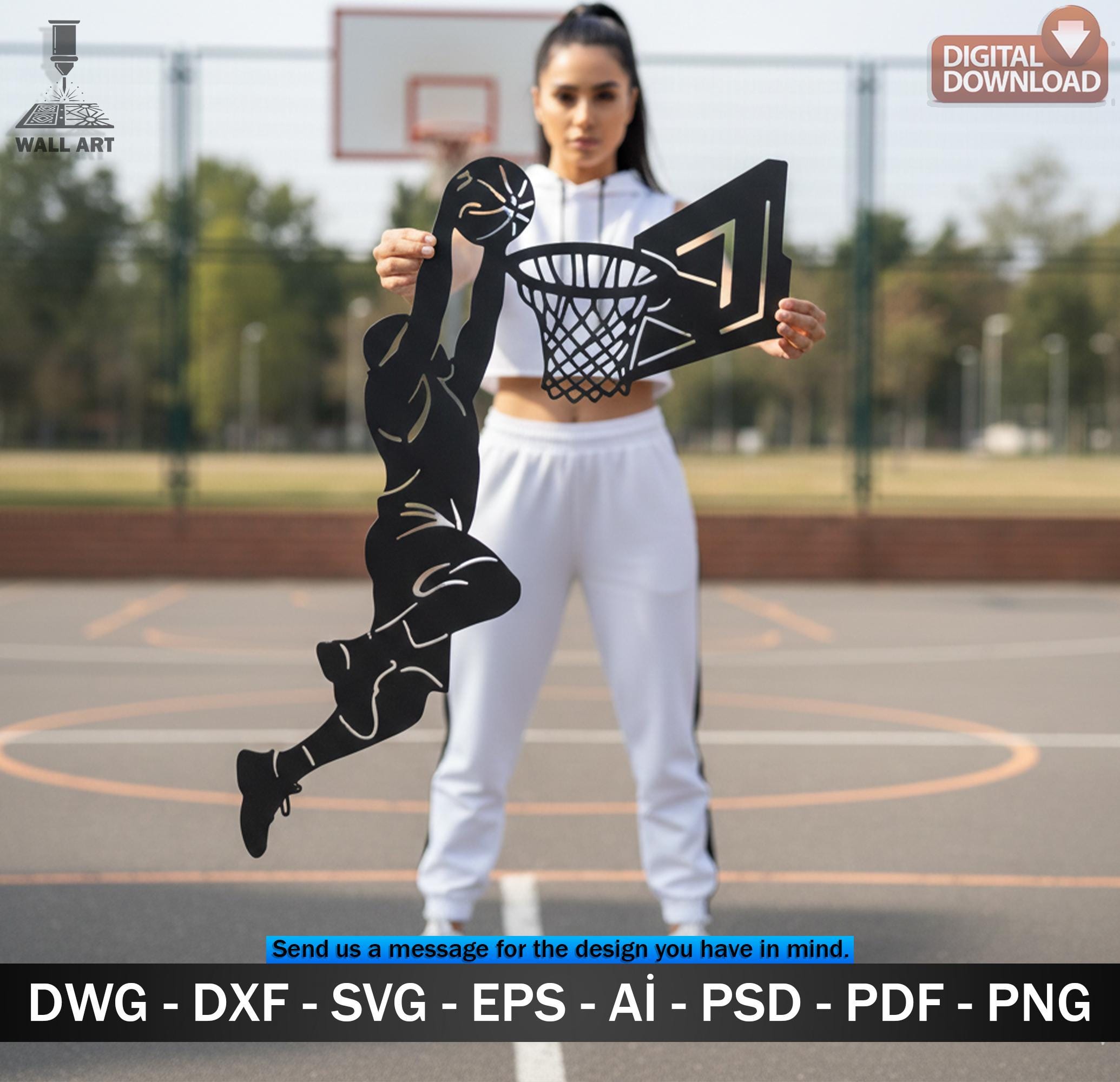 Basketball Dunk SVG DXF – Laser Cut CNC Wall Art Digital File - Etsy