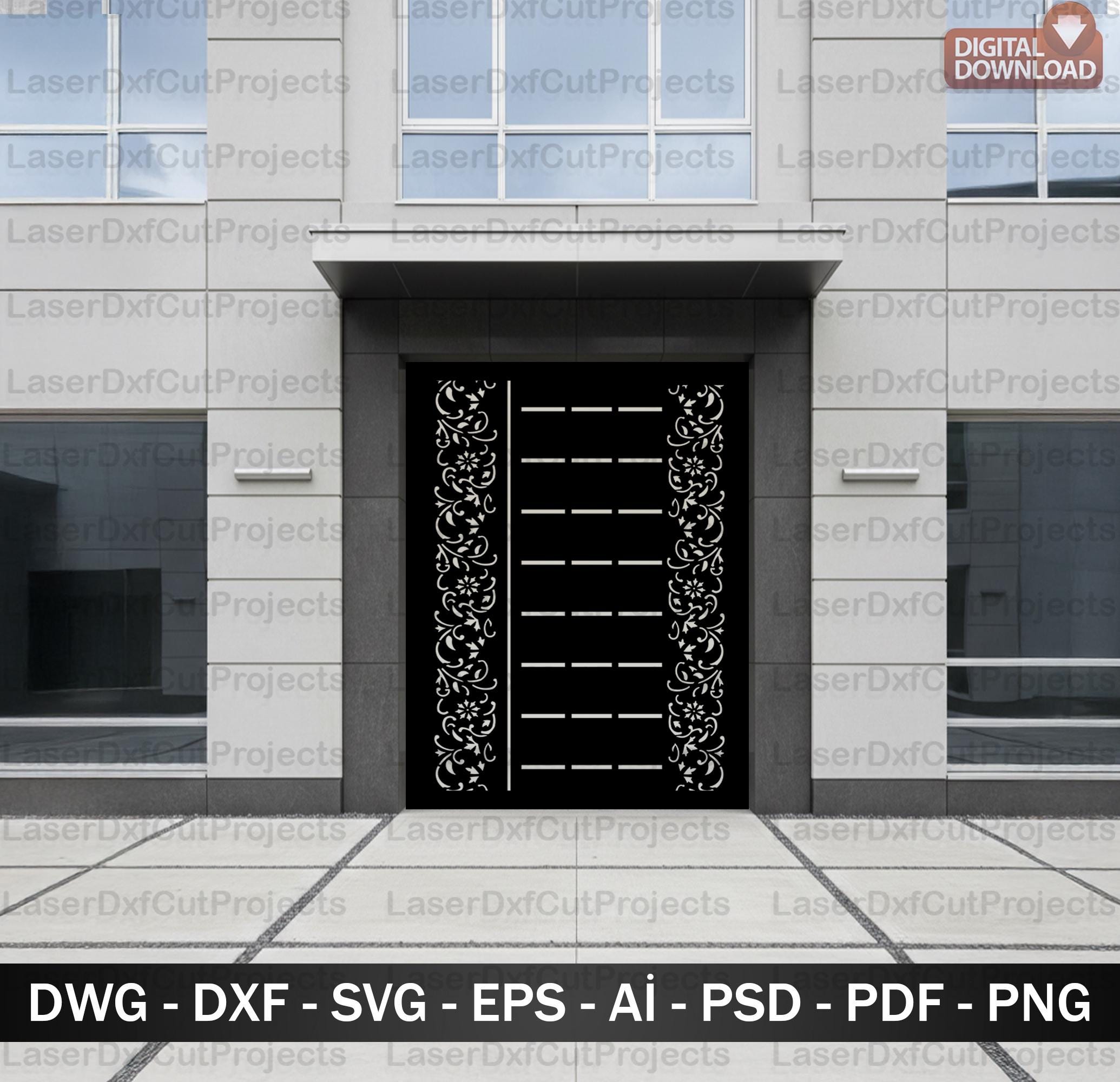 Gate Grill Vector CNC Laser Cut Gate Grill Panel Designs: Metal Cutting Vector Files ...