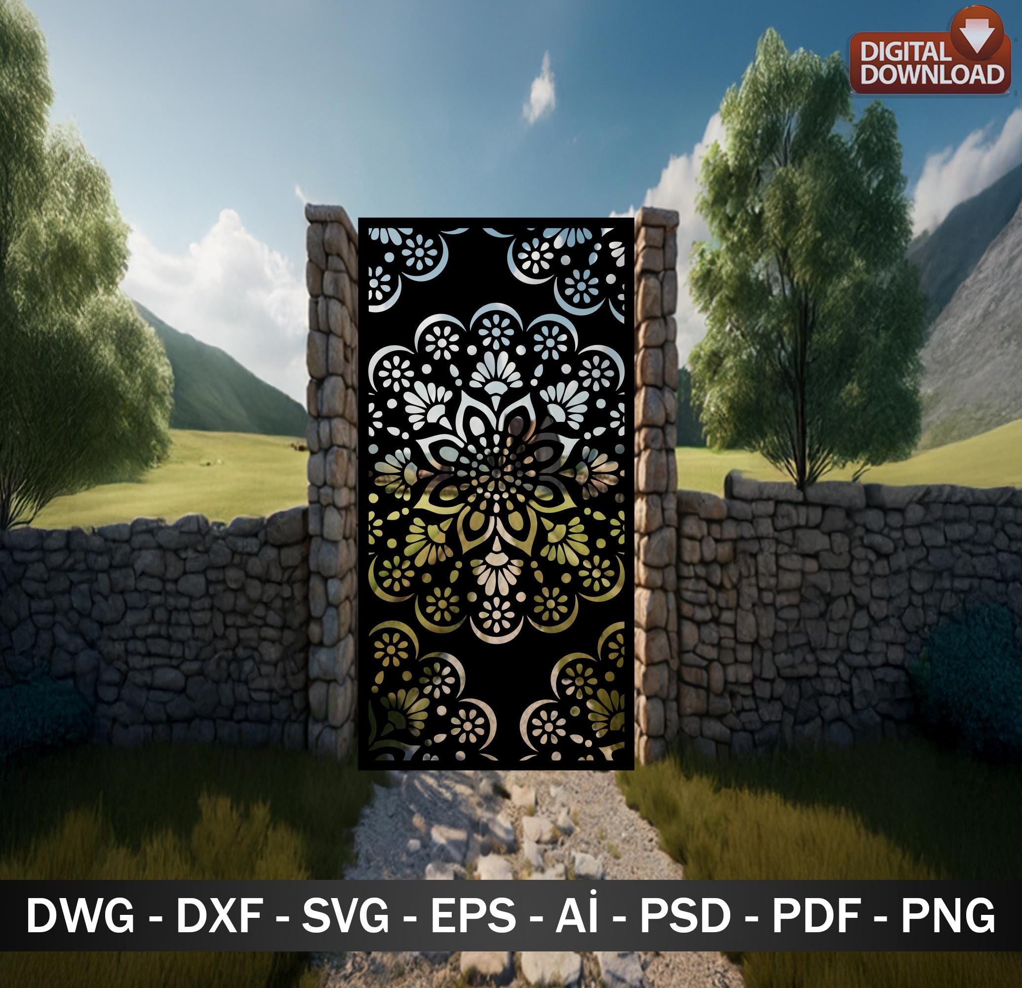 Gate Grill Vector Leaf Pattern Gate Grill Panel Designs: CNC Laser Cut Vector Files - Etsy