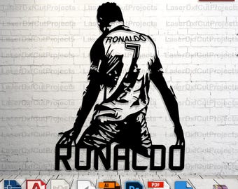 Cristiano Ronaldo Metal Wall Art | Laser Cut DXF SVG Digital File for CNC