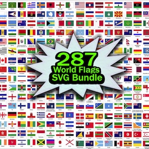 World Flag SVG Bundle: 287 Country Flags (Digital Download)